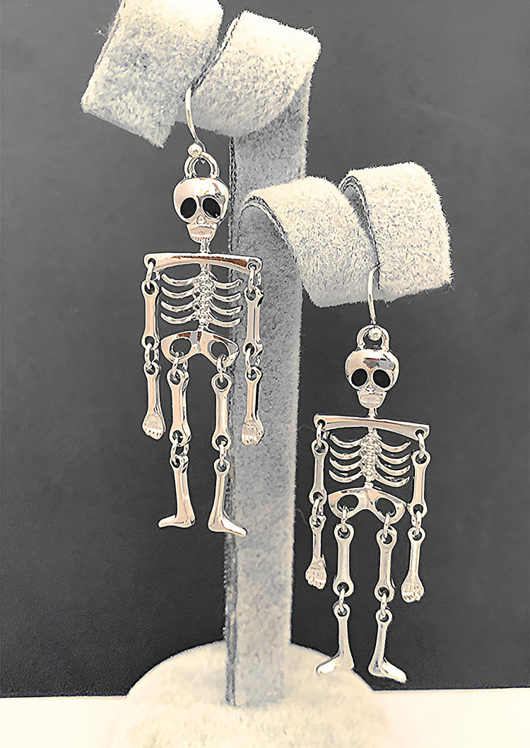 

Skeleton Drop Earrings, Silver, SCM020294