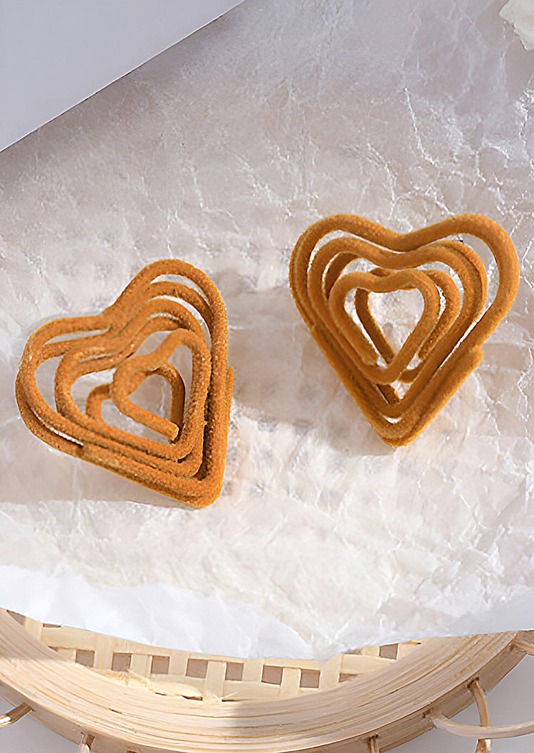 

Heart Multi-Layered Flannel Earrings, Orange, SCM020331