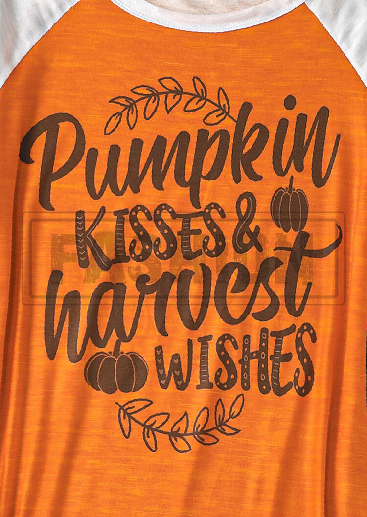 Pumpkin Kisses & Harvest Wishes Long Sleeve T-Shirt Tee