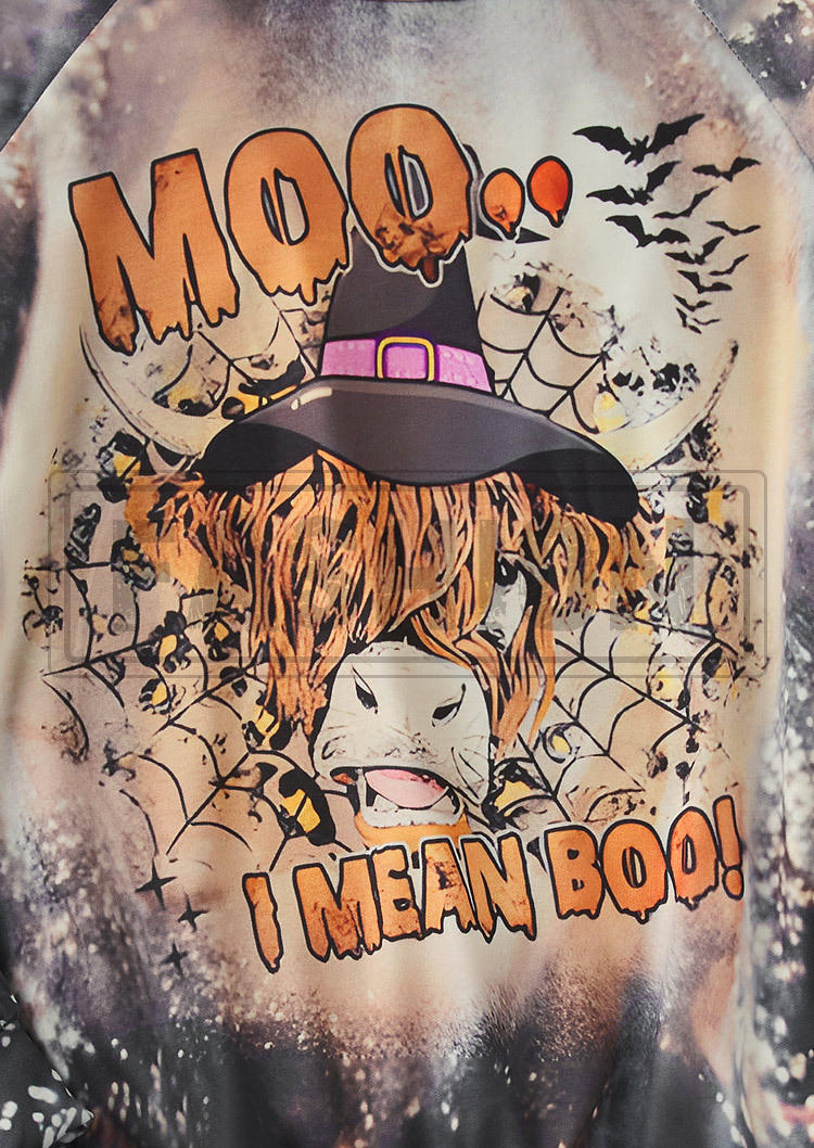 Moo I Mean Boo Highland Cattle Bat Sweatshirt