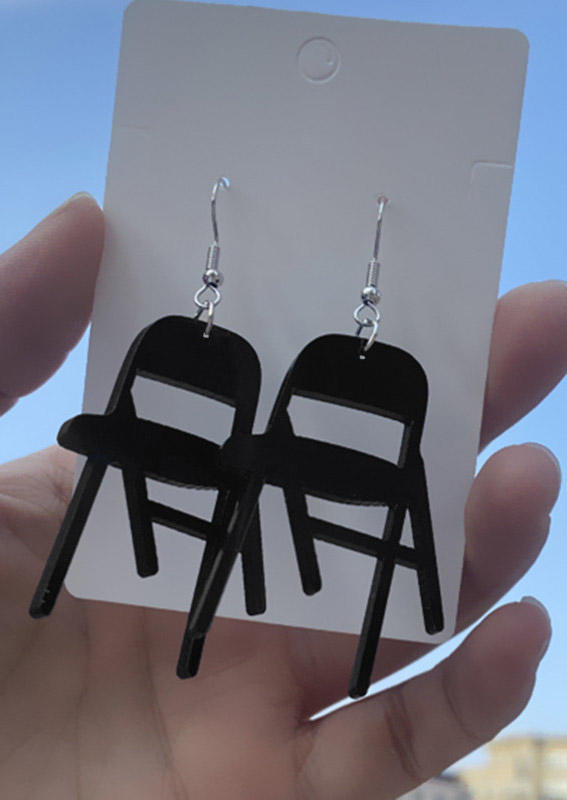 Simulated Planar Backrest Chair Creative Earrings