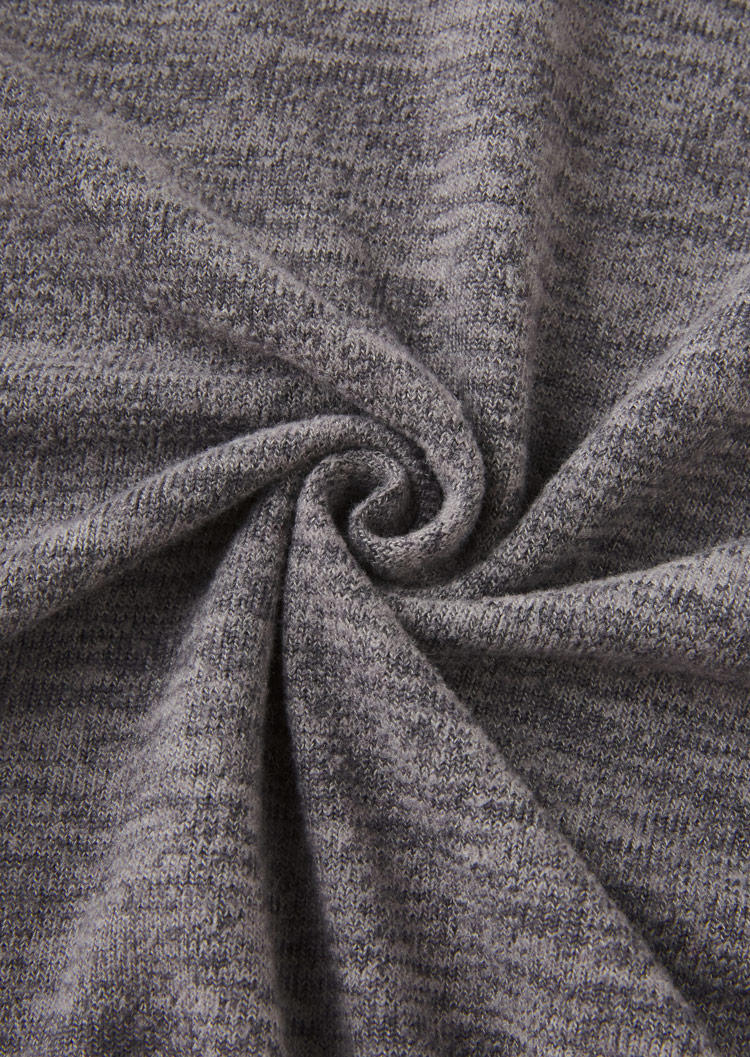 Lace Splicing Long Sleeve V-Neck Blouse - Dark Grey