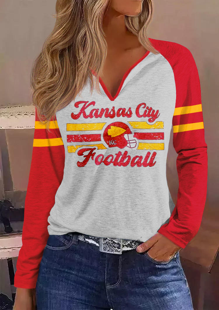 

Football Soccer Striped Raglan Sleeve T-Shirt Tee, Multicolor, SCM020877