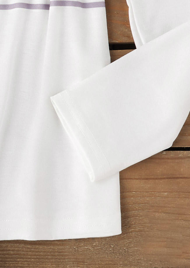 Ombre Striped Stylish Tunic Blouse - White