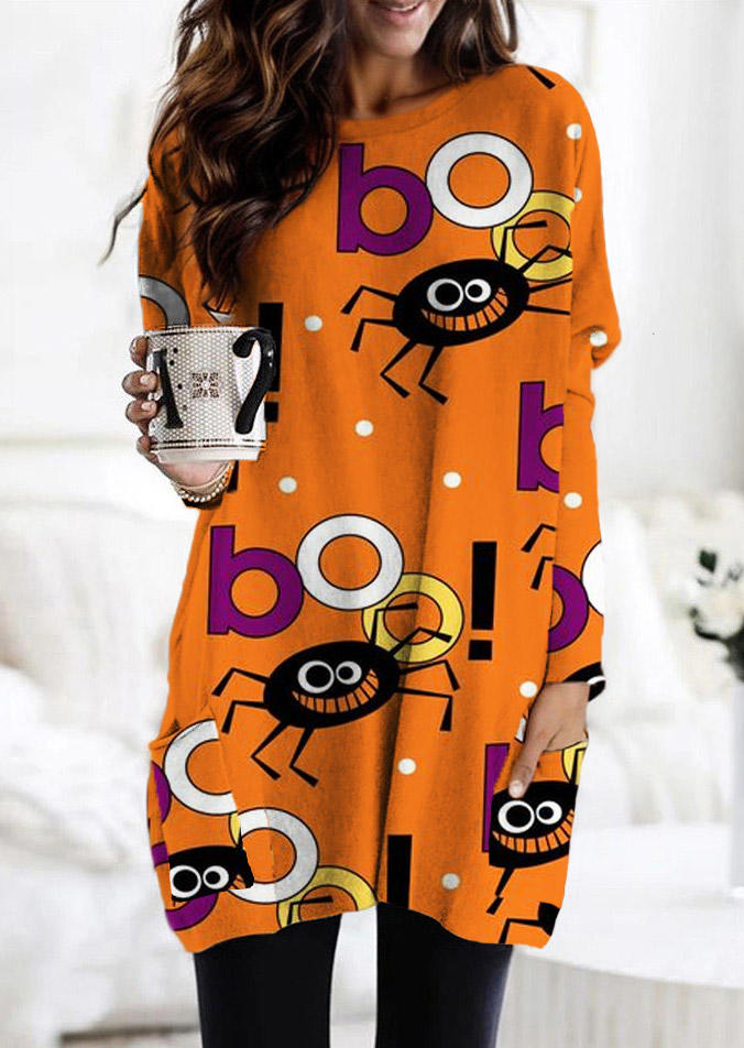 

Halloween Boo Peeping Eyes Spider Mini Dress, Multicolor, SCM020927
