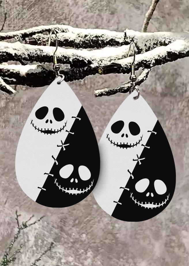 

Ghost Face Color-Blocked Water Drop Earrings, Multicolor, SCM020917