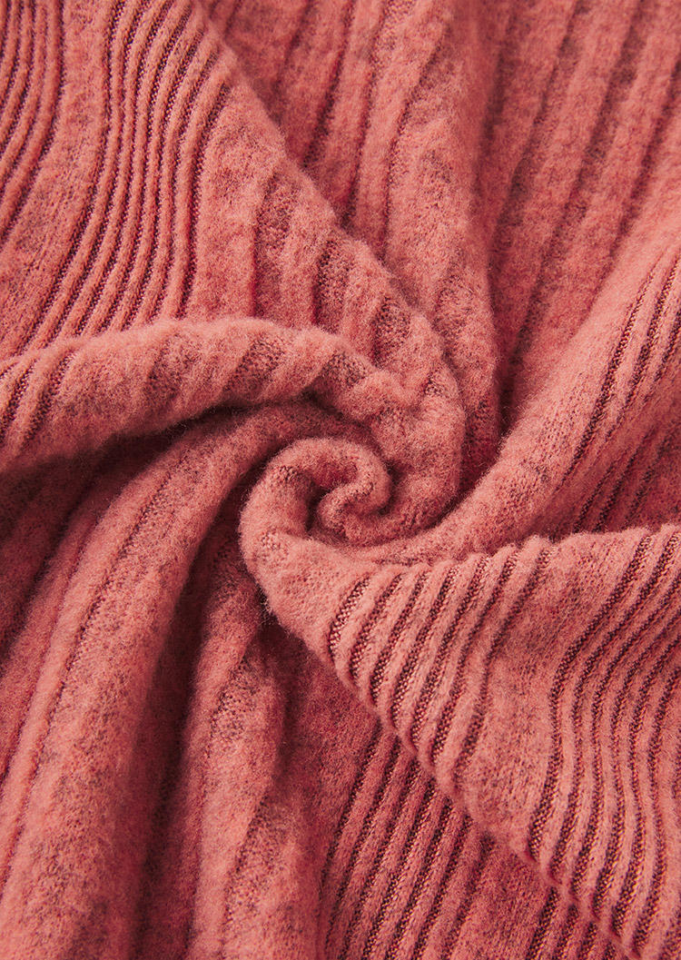 Color-Blocked Soft Textured Slit Blouse - Light Pink