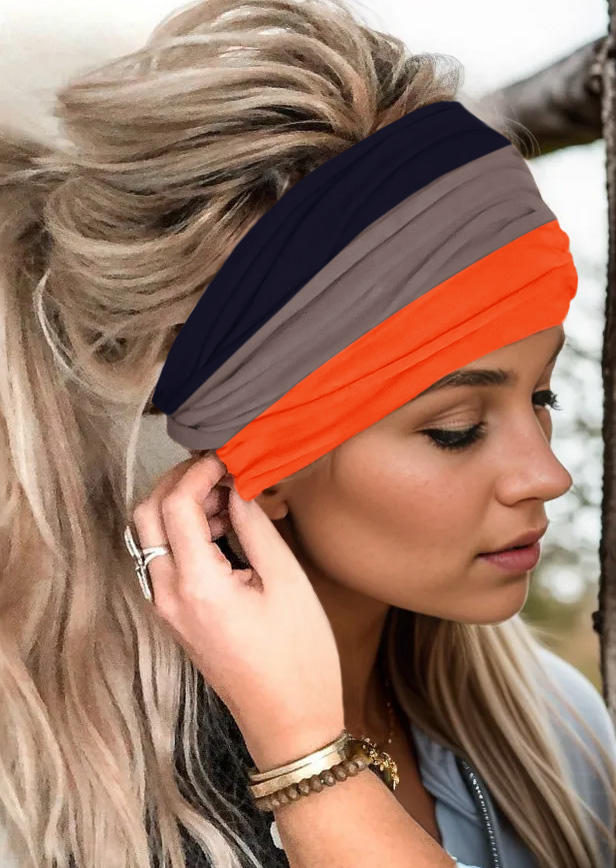 

Color-Blocked Yoga Wide Headband, Multicolor, SCM021035
