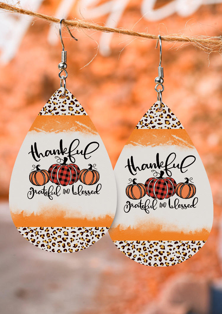 

Thankful Grateful And Blessed Plaid Earrings, Multicolor, SCM020940