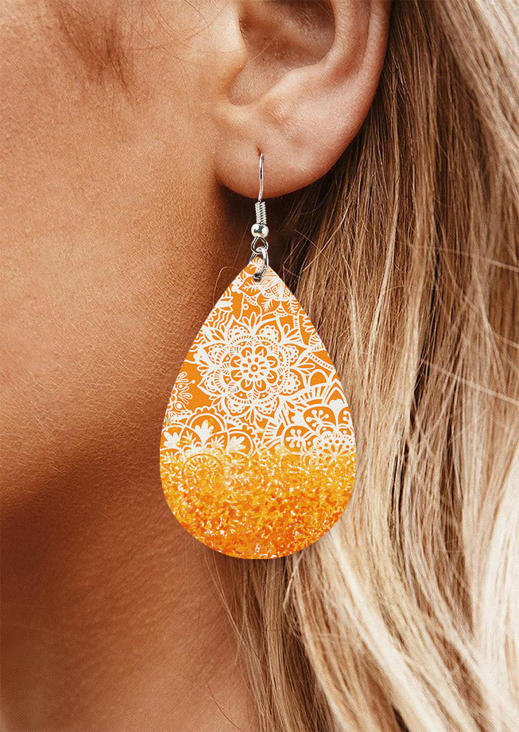 

Floral PU Leather Earrings, Multicolor, SCM020995