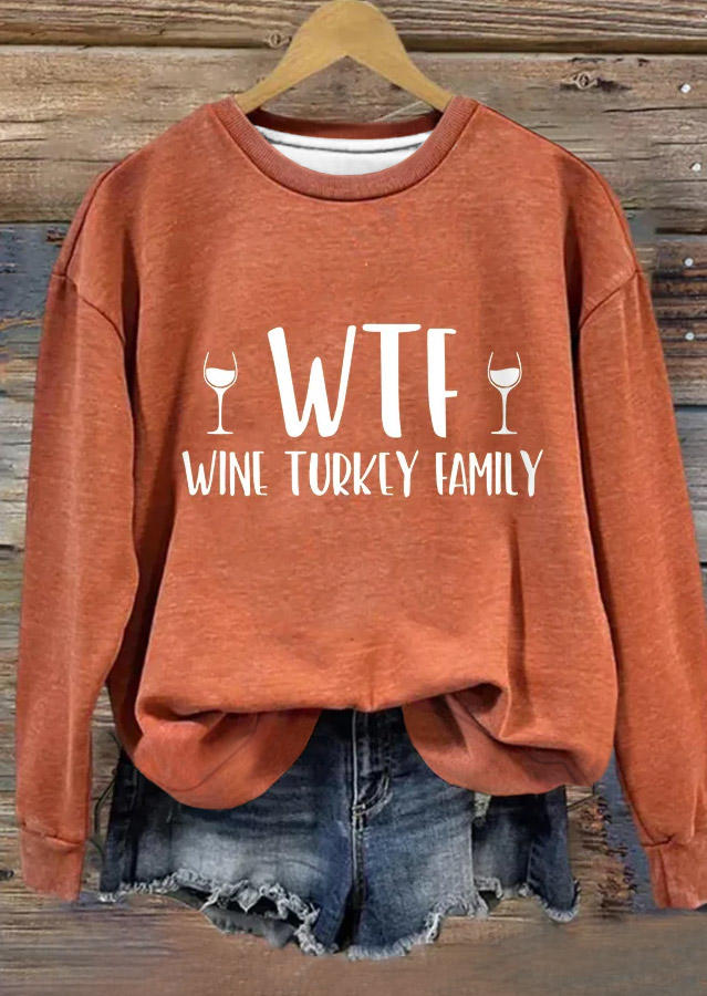 

Wine Turkey Family Sweatshirt - Orange, SCM020978