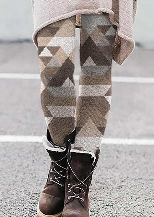 

Color-Blocked Geometric Skinny Leggings, Multicolor, SCM021049