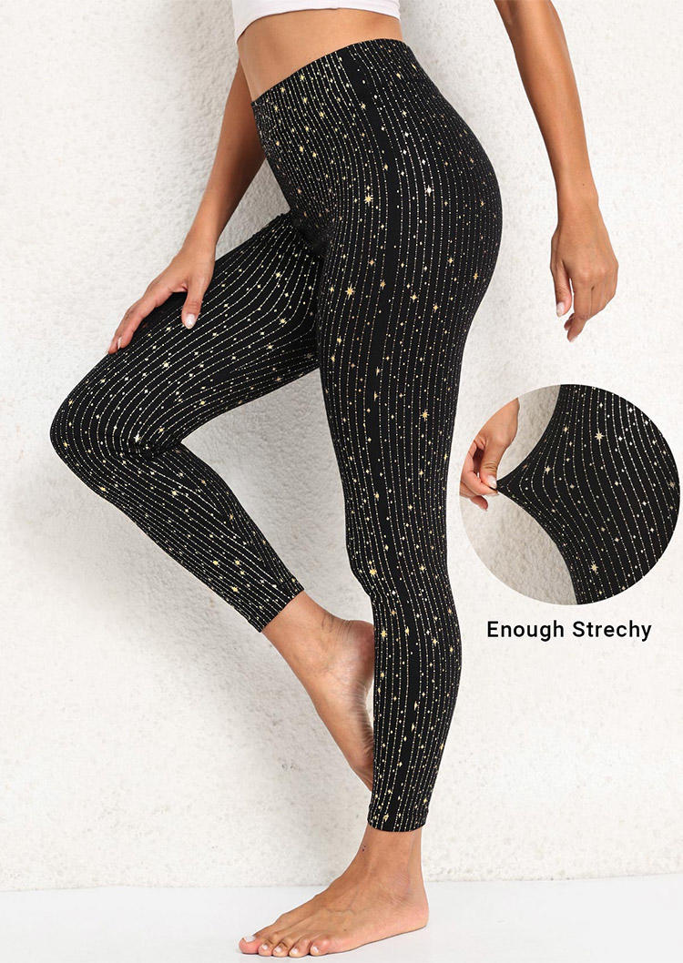 

Glitter High Waist Leggings - Black, SCM021089