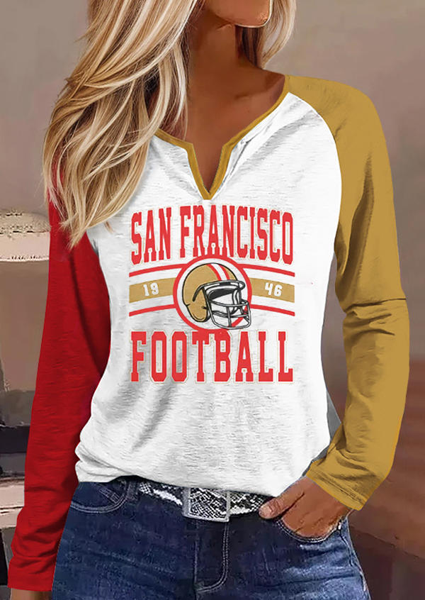 

Football Soccer Color-Blocked Raglan Sleeve T-Shirt Tee, Multicolor, SCM021157