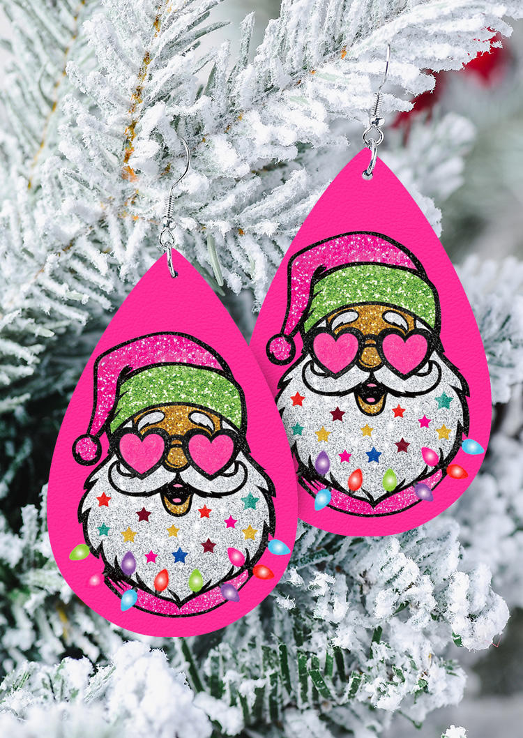 

Christmas Santa Claus Lantern Earrings, Pink, SCM021230