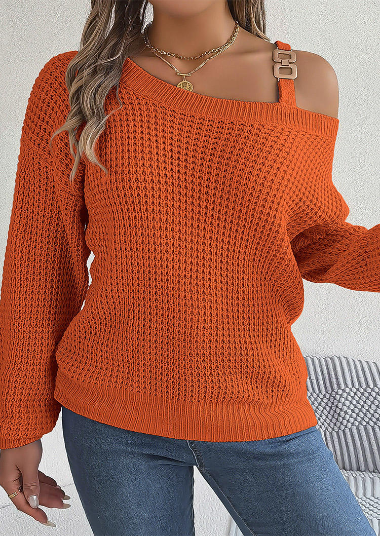 

Chain One Sided Cold Shoulder Sweater - Orange, SCM021363