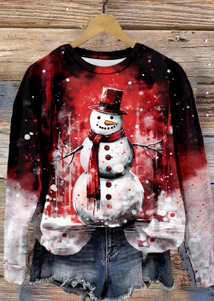 Christmas Snowman Pullover Sweatshirt