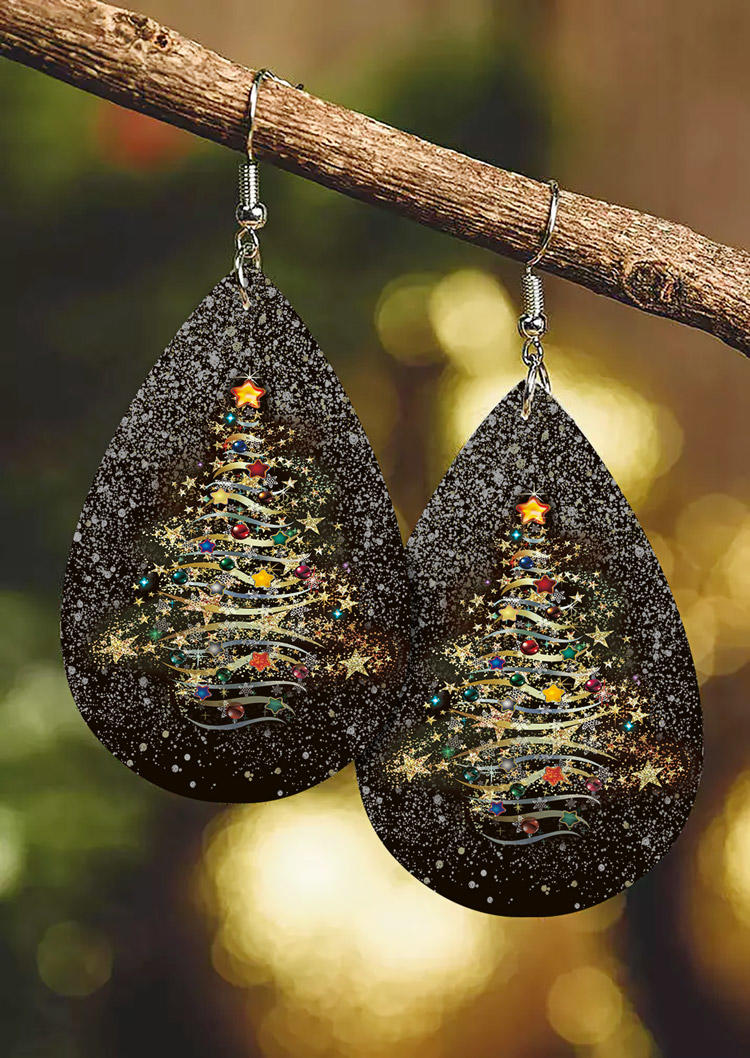 

Christmas Tree Glitter Lantern Water Drop Earrings, Multicolor, SCM021392