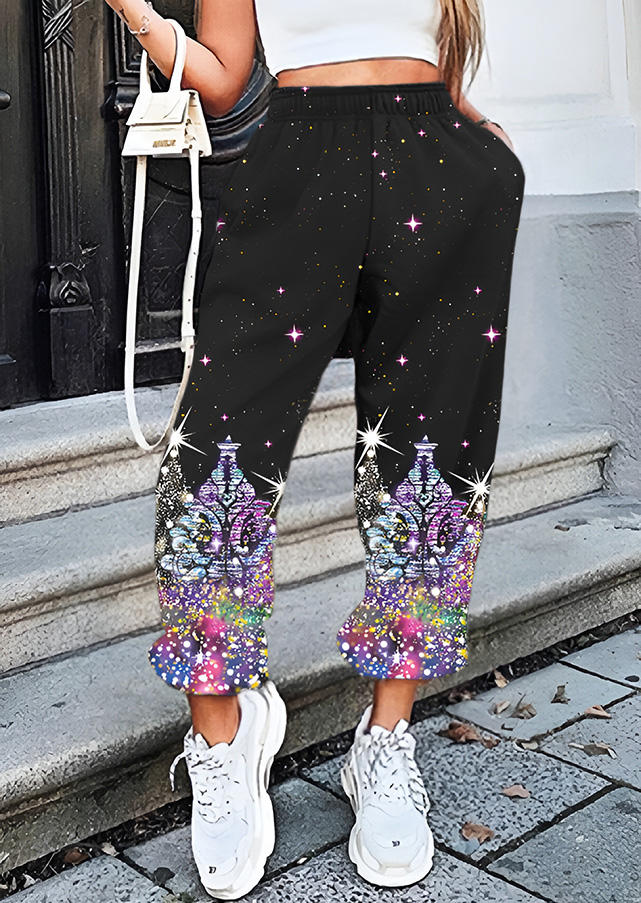 

Christmas Glitter Pocket Sweatpants, Multicolor, SCM021499