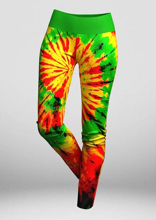 

Colorful Tie Dye High Waist Leggings, Multicolor, SCM021498