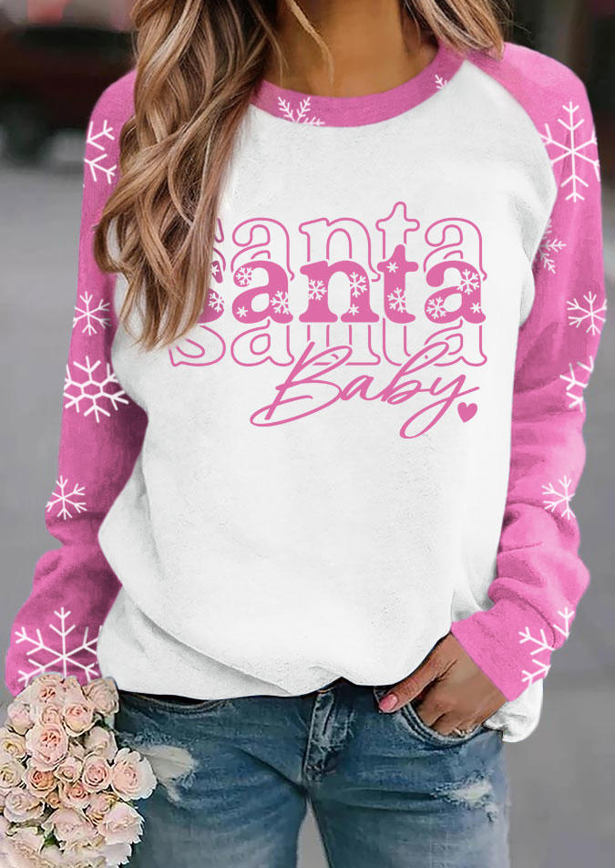 

Christmas Santa Baby Snowflake Sweatshirt, Multicolor, SCM021516