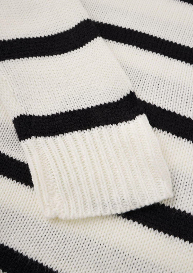 Striped Drop-shoulder Knitted Sweater