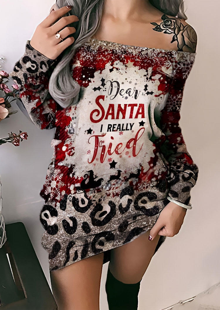 Christmas Dear Santa I Really Tried Sweatshirt Dress