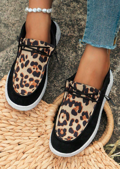 

Leopard Western Slip On Flat Sneakers, Multicolor, SCM021866