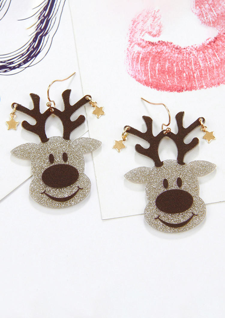 

Christmas Reindeer Cute Acryl Earrings, Multicolor, SCM021935