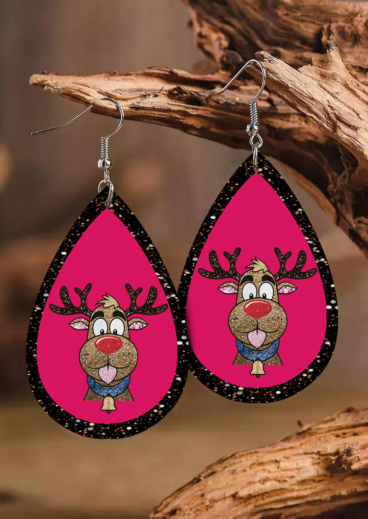 

Christmas Reindeer Water Drop Earrings, Multicolor, SCM021994