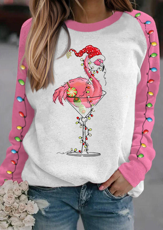 

Christmas Flamingo Lantern Sweatshirt, Multicolor, SCM021759