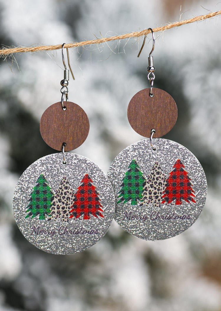 Merry Christmas Glitter Earrings
