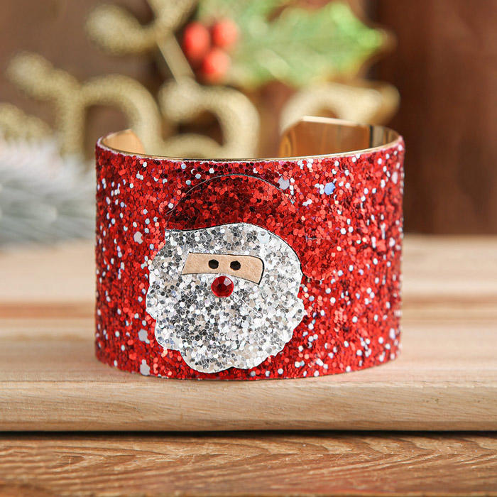 Christmas Santa Claus Glitter Bracelet