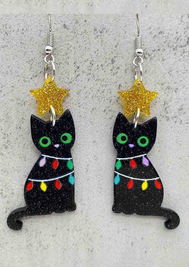 

Christmas Lantern Star Earrings - Black, SCM022037