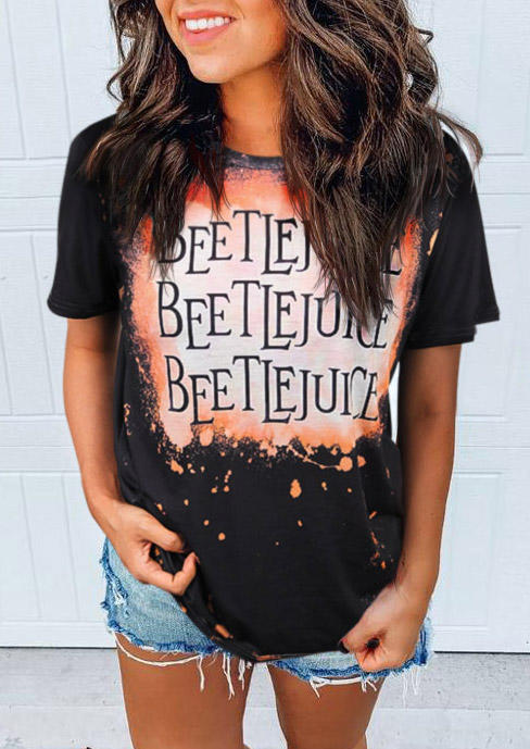 Beetlejuice Bleached T-Shirt Tee - Black